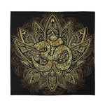 Gold Om Lotus Print Silk Bandana