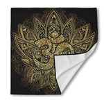 Gold Om Lotus Print Silk Bandana
