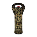 Gold Om Lotus Print Single Neoprene Wine Tote