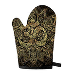 Gold Om Lotus Print Single Oven Mitt