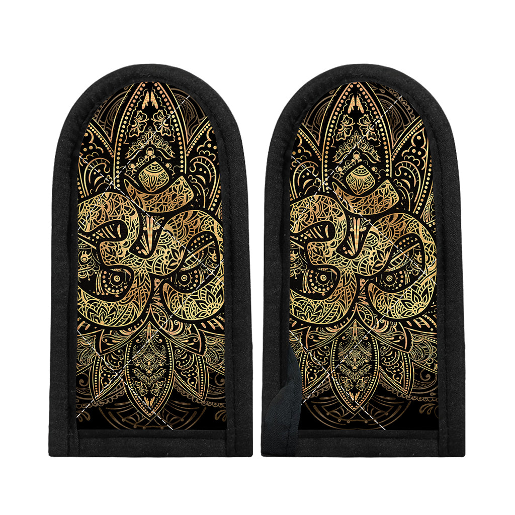 Gold Om Lotus Print Skillet Handle Cover