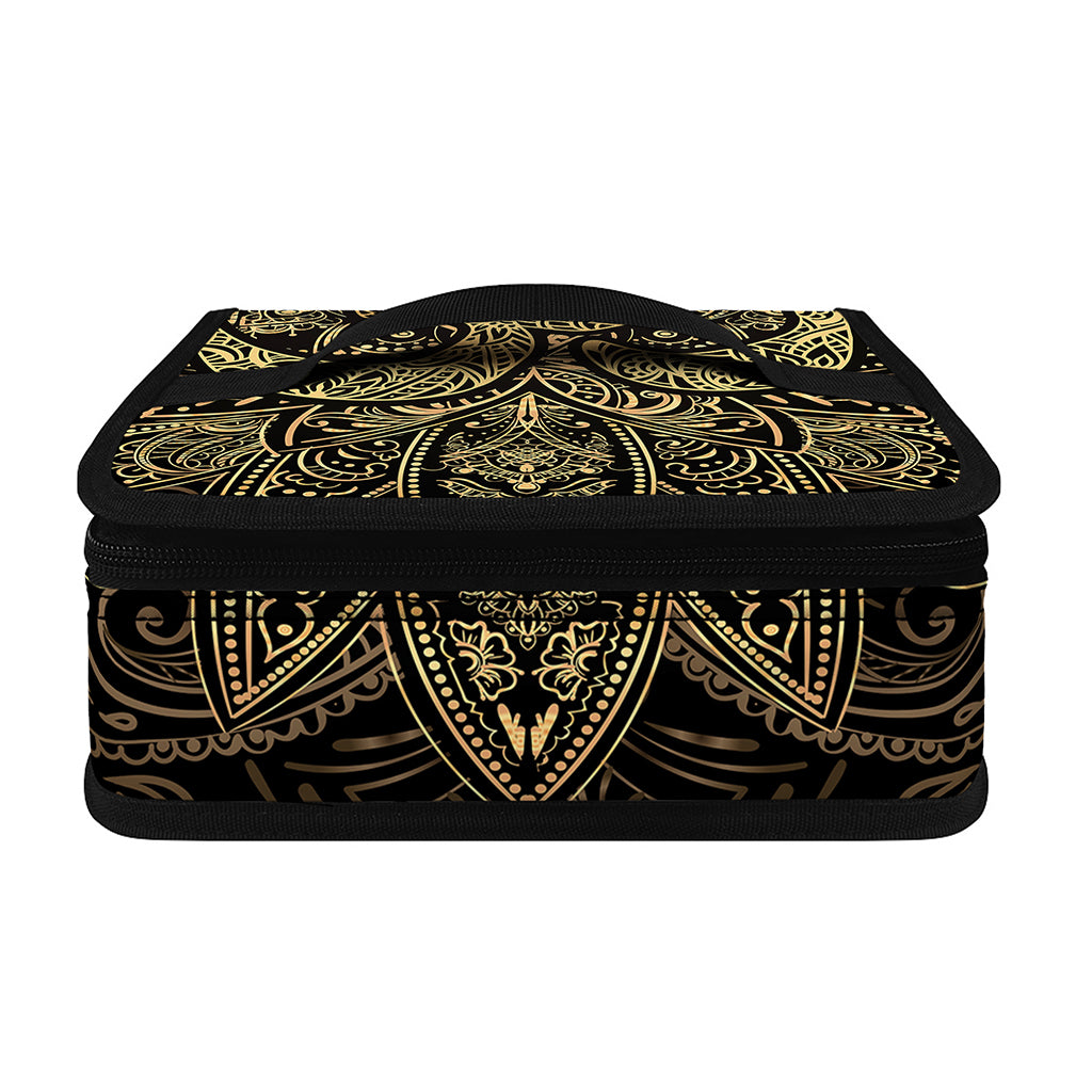 Gold Om Lotus Print Small Lunch Bag