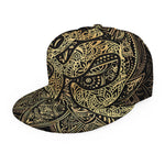Gold Om Lotus Print Snapback Cap