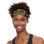 Gold Om Lotus Print Sports Headband