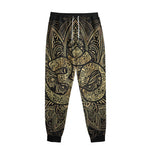 Gold Om Lotus Print Sweatpants