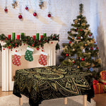 Gold Om Lotus Print Tablecloth