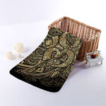 Gold Om Lotus Print Towel