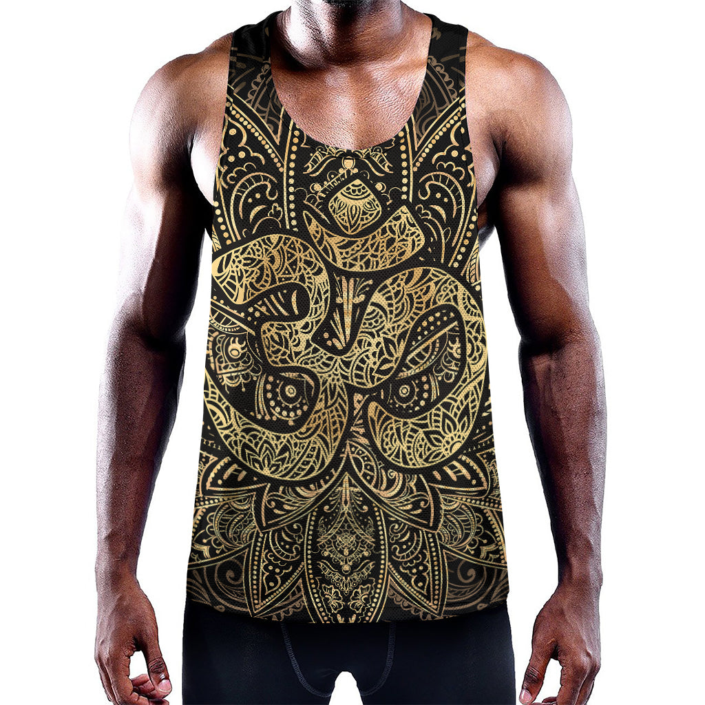 Gold Om Lotus Print Training Tank Top