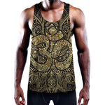 Gold Om Lotus Print Training Tank Top