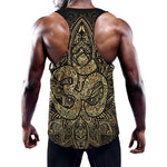 Gold Om Lotus Print Training Tank Top