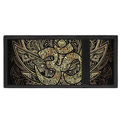 Gold Om Lotus Print Trifold Wallet