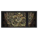 Gold Om Lotus Print Trifold Wallet