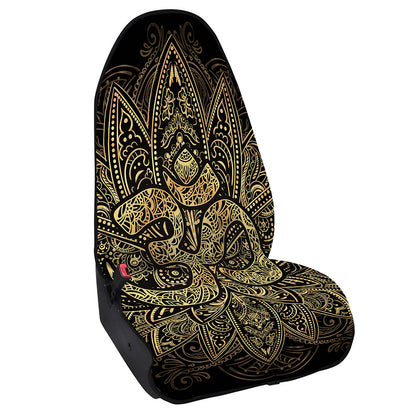 Gold Om Lotus Print Waterproof Car Seat Cover