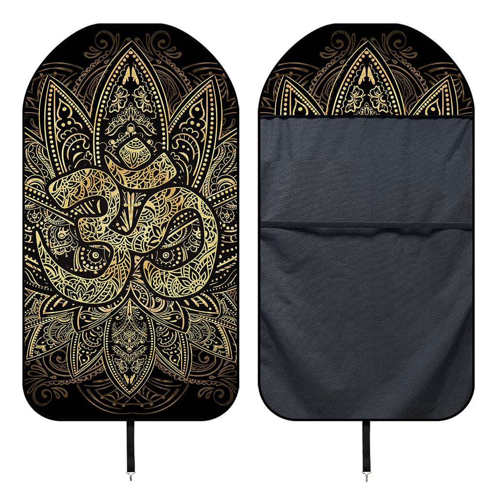Gold Om Lotus Print Waterproof Car Seat Cover