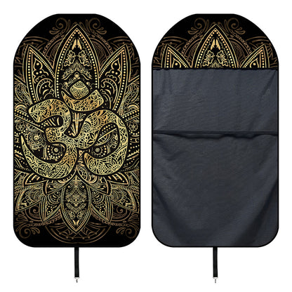 Gold Om Lotus Print Waterproof Car Seat Cover