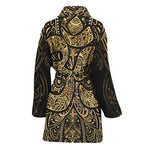 Gold Om Lotus Print Women's Bathrobe