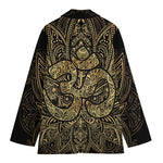 Gold Om Lotus Print Women's Blazer