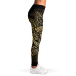 Gold Om Lotus Print Women's Leggings