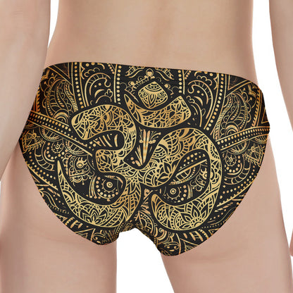 Gold Om Lotus Print Women's Panties