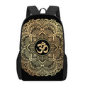 Gold Om Mandala Print 17 Inch Backpack