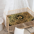 Gold Om Mandala Print Baby Crib Sheet
