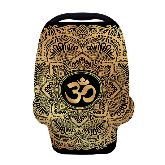 Gold Om Mandala Print Baby Seat Cover