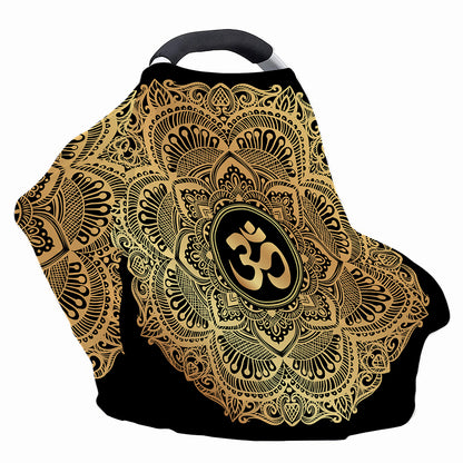 Gold Om Mandala Print Baby Seat Cover