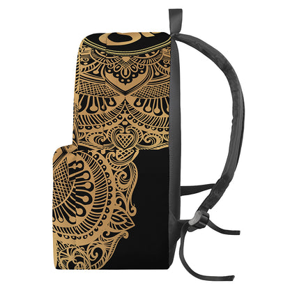 Gold Om Mandala Print Backpack