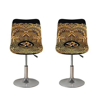 Gold Om Mandala Print Bar Stool Covers