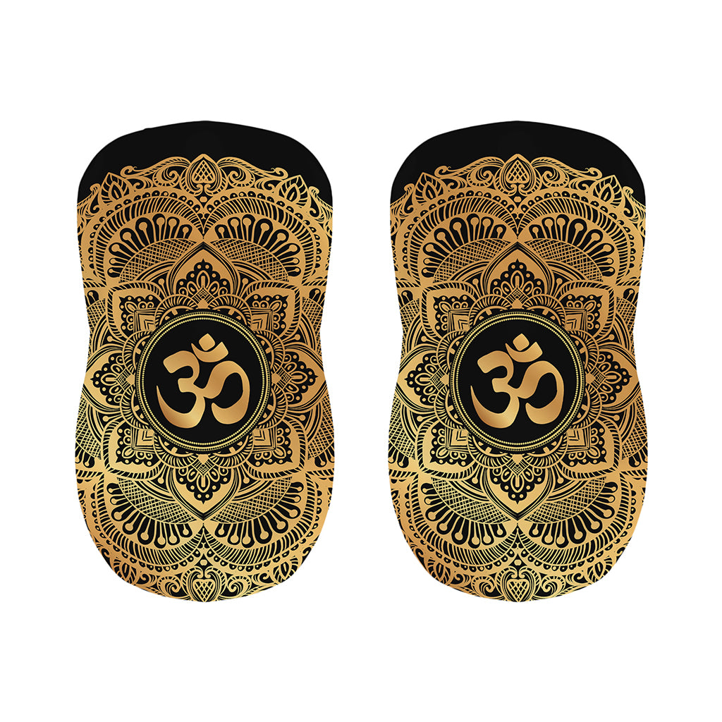 Gold Om Mandala Print Bar Stool Covers