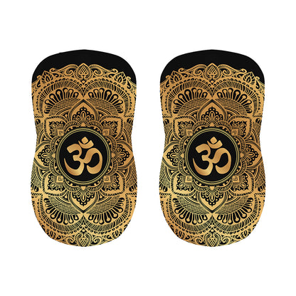 Gold Om Mandala Print Bar Stool Covers