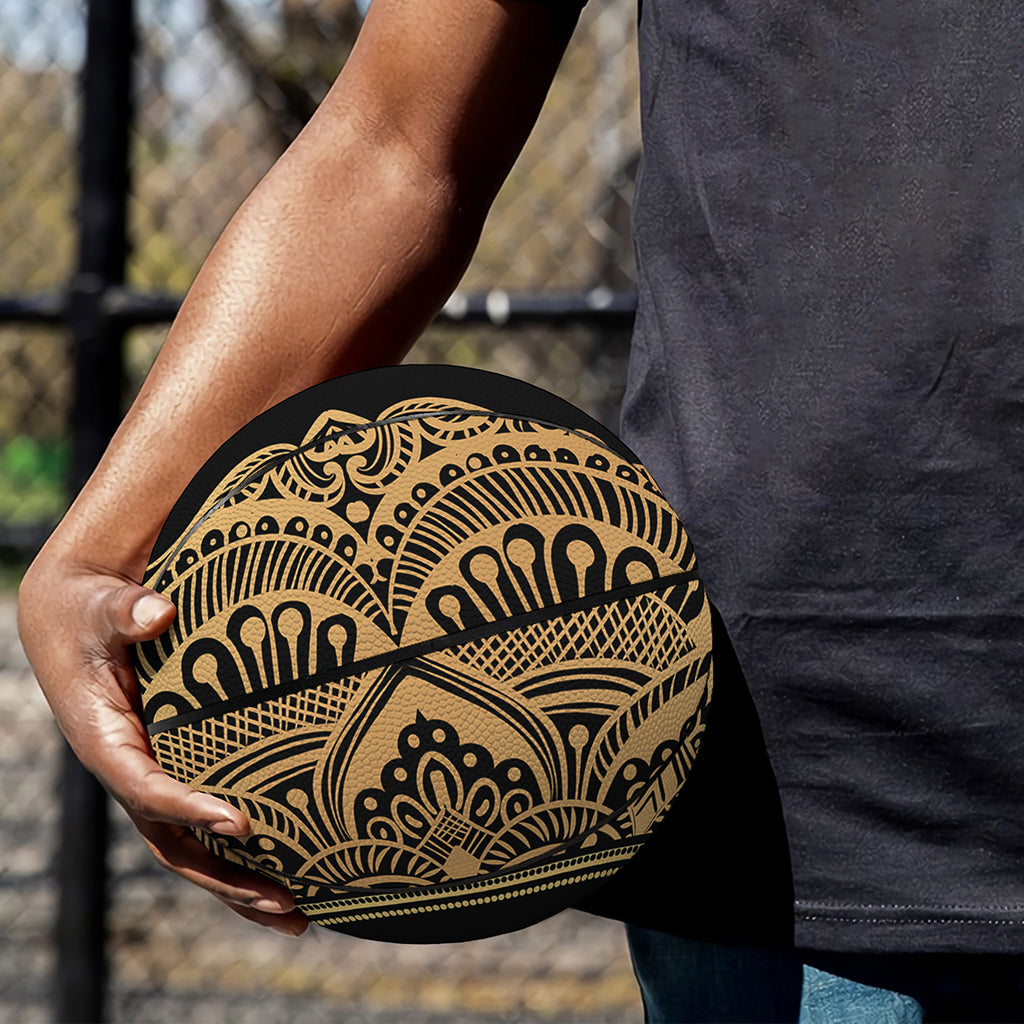 Gold Om Mandala Print Basketball