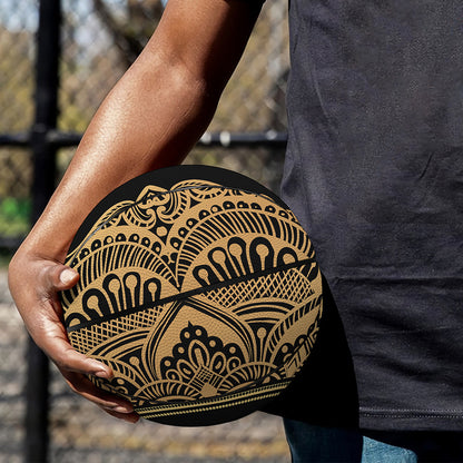 Gold Om Mandala Print Basketball