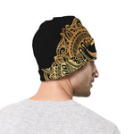 Gold Om Mandala Print Beanie