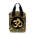 Gold Om Mandala Print Bible Tote Bag