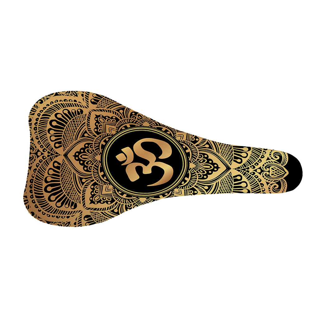 Gold Om Mandala Print Bicycle Seat Cover