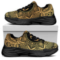 Gold Om Mandala Print Black Chunky Shoes