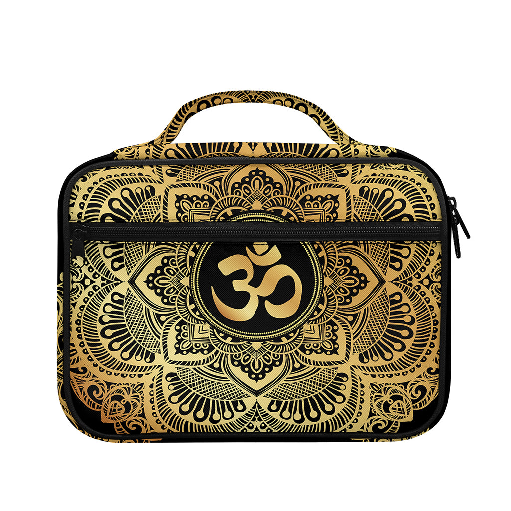 Gold Om Mandala Print Briefcase Bible Bag