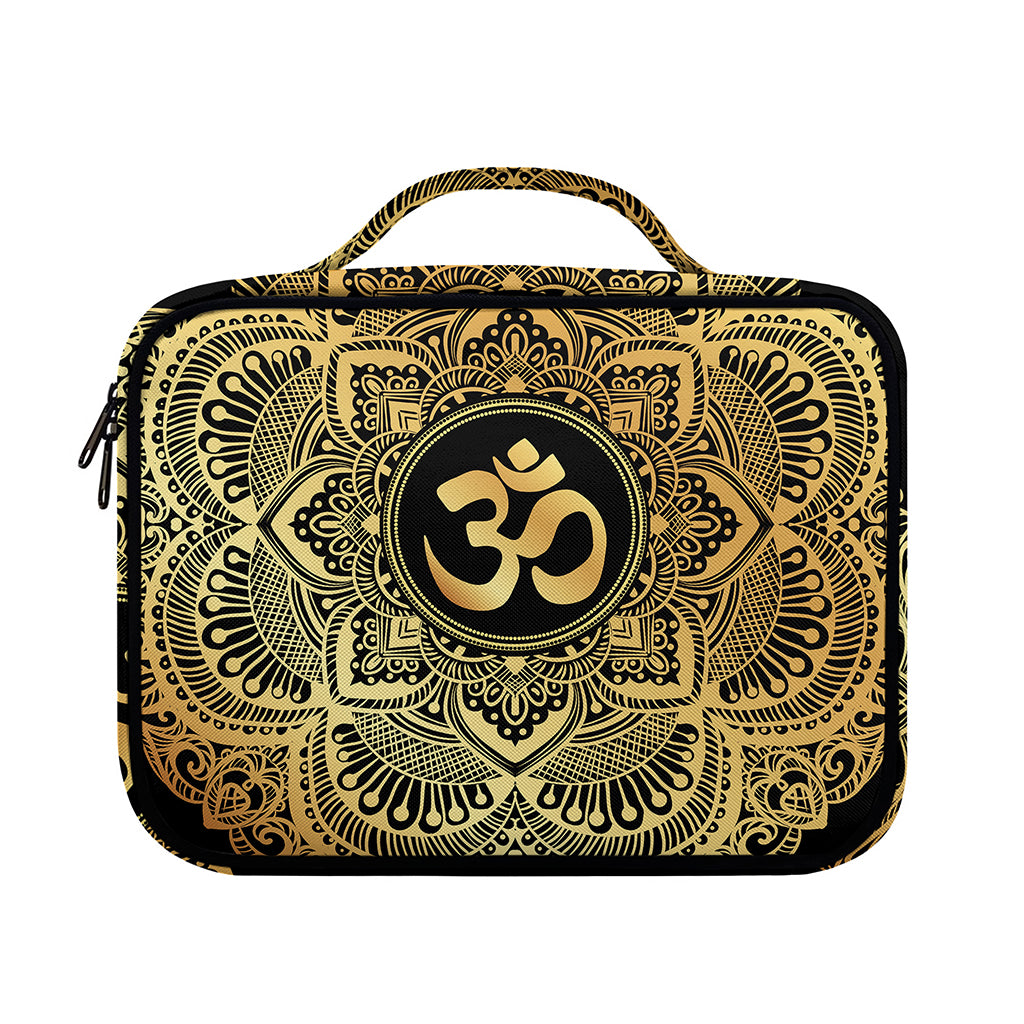 Gold Om Mandala Print Briefcase Bible Bag