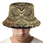 Gold Om Mandala Print Bucket Hat