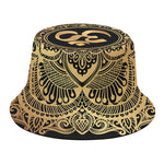 Gold Om Mandala Print Bucket Hat