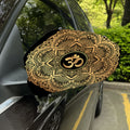 Gold Om Mandala Print Car Side Mirror Covers