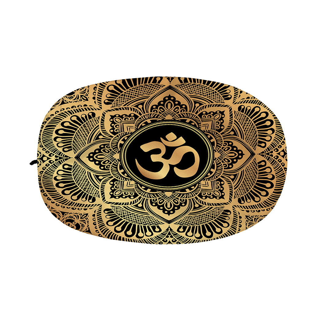 Gold Om Mandala Print Car Side Mirror Covers
