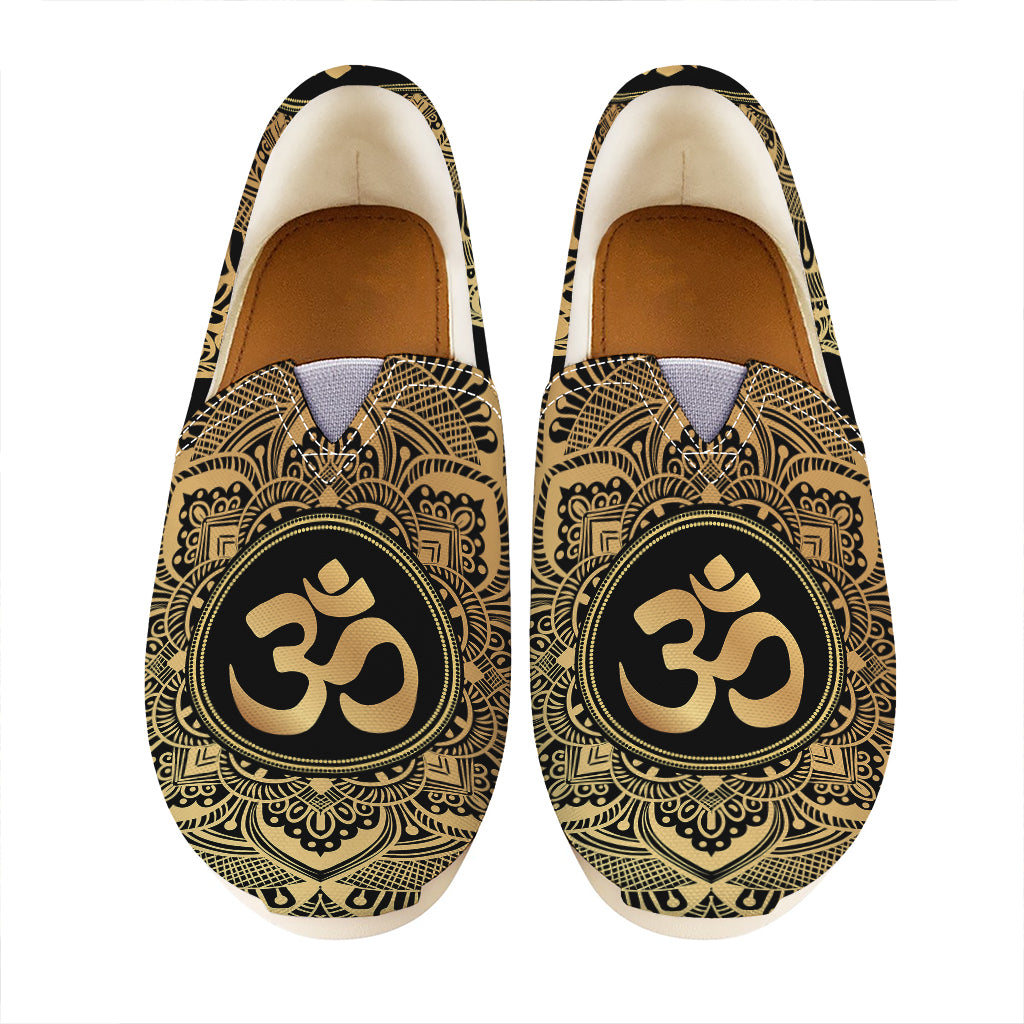 Gold Om Mandala Print Casual Shoes