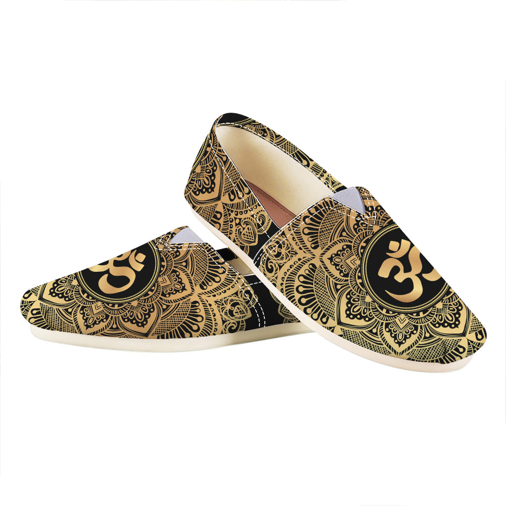 Gold Om Mandala Print Casual Shoes