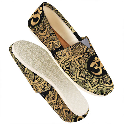 Gold Om Mandala Print Casual Shoes