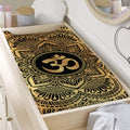 Gold Om Mandala Print Changing Pad Cover