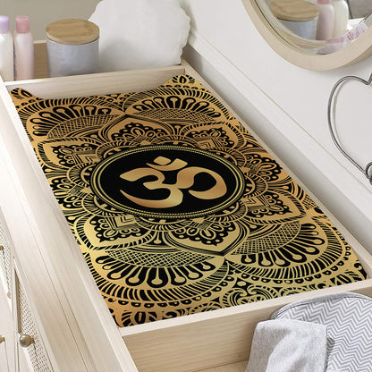 Gold Om Mandala Print Changing Pad Cover