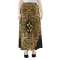 Gold Om Mandala Print Chiffon Maxi Skirt