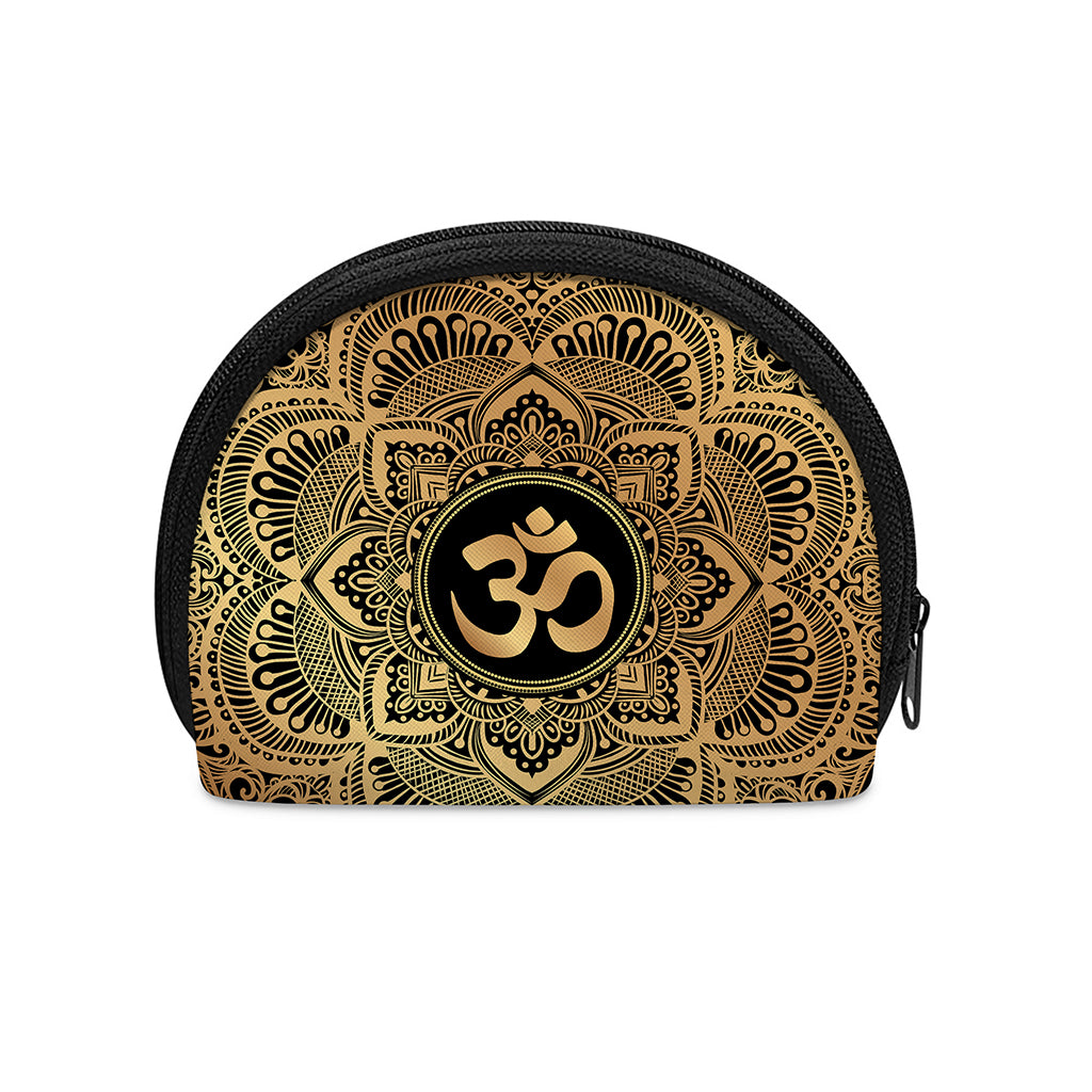 Gold Om Mandala Print Coin Purse